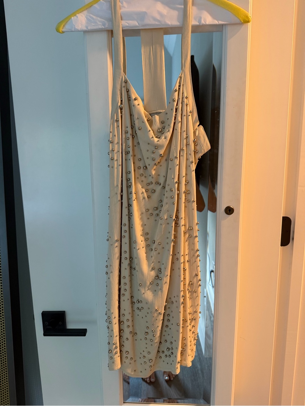 RACHEL COMEY Beaded Ivory Slip Dress